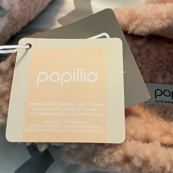 Birkenstock Papillio Arizona Big Buckle Shearling Platform Pink Slip-On Sandals - Picture 6 of 7